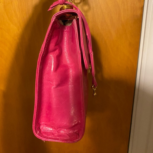 Hot Pink Leather Hand Bag - Picture 3 of 6